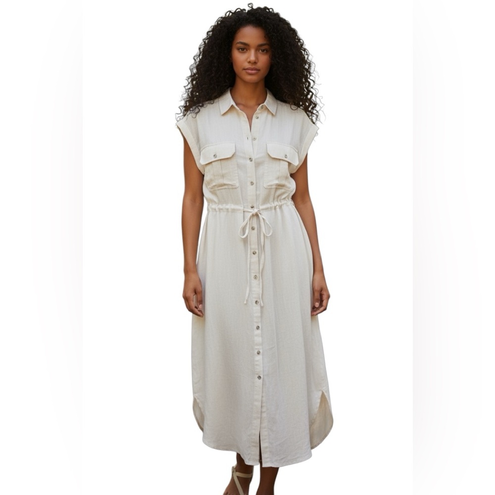 NWT’s free people sleeveless button up, coastal core, romantic, boho chic dress